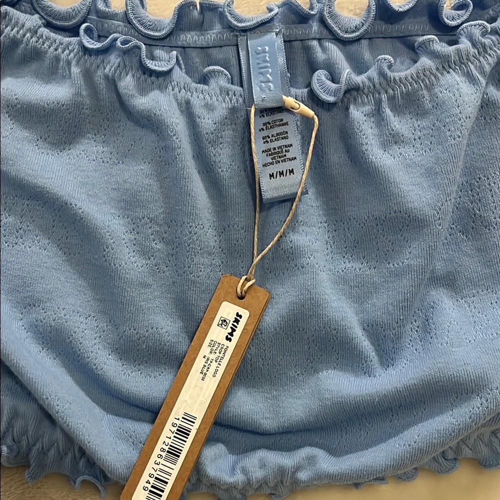 Blue Ruffled Women's Top - Picture 2 of 2